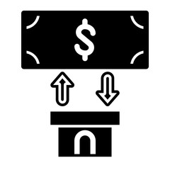 cooperative money glyph icon