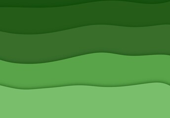 Abstract wavy background with layered shades of green, creating a calming and natural feel