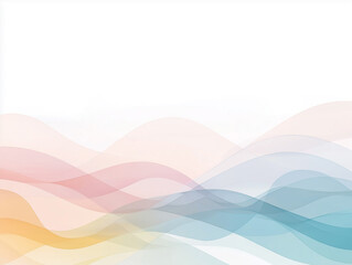 Abstract horizontal background with colorful waves. Trendy vector illustration in style retro 60s, 70s. Pastel colors