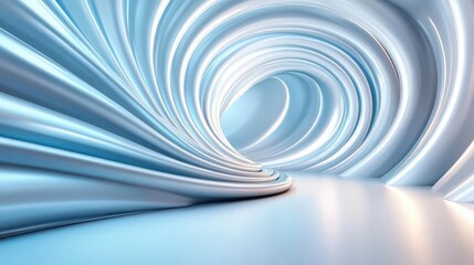 Fototapeta premium Abstract Blue Spiral: A mesmerizing vortex of swirling, light blue forms. Serene and calming.