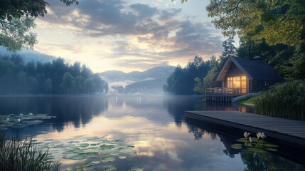 Fototapeta premium Weekend getaways provide solace from city life.