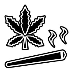 rolled marijuana glyph icon