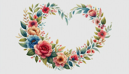 Fototapeta premium watercolor wedding flowers, birds. Isolated on White Background