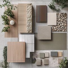 Create a moodboard, bespoke architectural firm focusing on personalized, sustainable designs. Include images of innovative architectural projects that emphasize eco-friendly. 