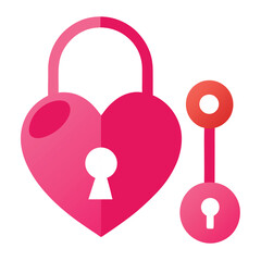 heart shape lock and key vector