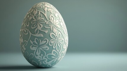 Fototapeta premium Elegant 3D Render of Intricately Designed Easter Egg in Negative Space