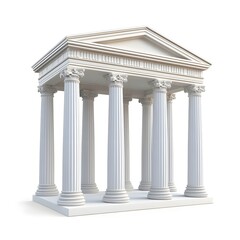 Fototapeta premium White building with columns and a triangular roof