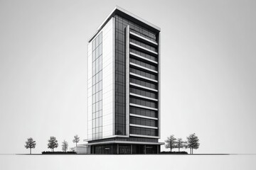 Obraz premium Office tall building, Generative AI