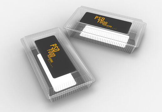 Empty Clear Plastic Tray Mockup