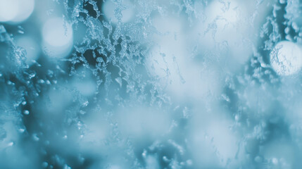 Frosty Window Glass Background. Generative AI
