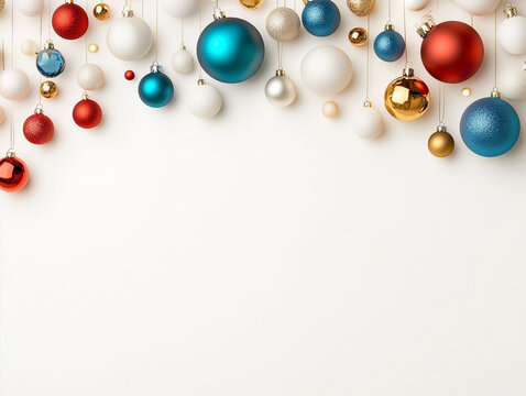 beautiful christmas balls banner with text space