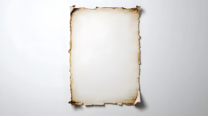 minimalist depiction of blank wanted poster with burnt edges
