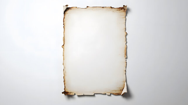 minimalist depiction of blank wanted poster with burnt edges