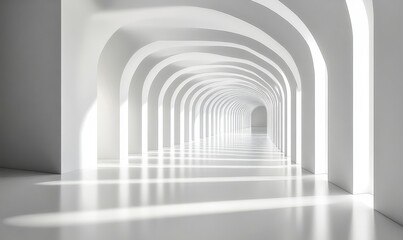 Fototapeta premium Abstract Geometric Light Tunnel, Generative AI