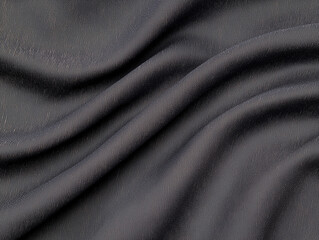 Fototapeta premium Black Textile with Ripples and Folds. Luxury Surface Background