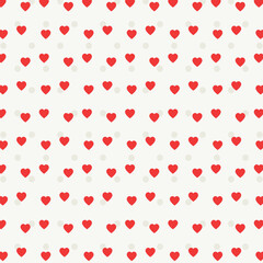 Pattern with dots hearts