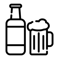 alcoholic beverages cutline icon