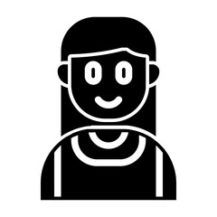 teenage girl avatar glyph icon