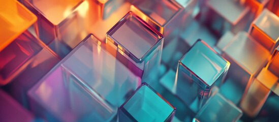 Abstract colorful geometric cubes.