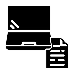 work laptop glyph icon