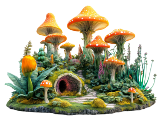 Exotic Alien Ecosystem with Unique Plants and Animals