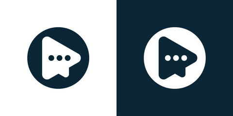Play logo. Play and Chat logo icon, Talk and play logo combination, Chat and Play symbol