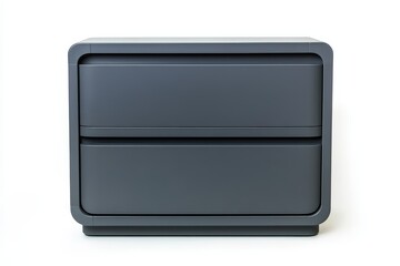 Isolated white background with a gray dresser