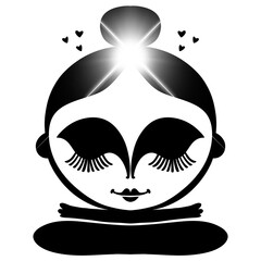 Tranquil Spirit Silhouette Meditative Art in Contrasting Colors