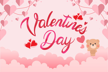 happy valentine day vector pink element background