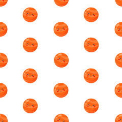 Fototapeta premium Red kids kawaii planets vector seamless pattern. Galaxy, space, universe. Background, print, fabric