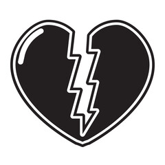 broken hearted glyph icon