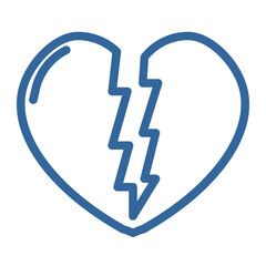 broken hearted color icon