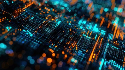 Abstract Digital Circuitry: A Symphony of Light and Data