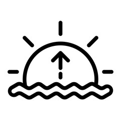 sun rise line icon
