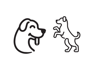 Fototapeta premium dog lineart vector silhouetee on white background.