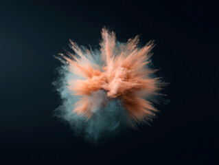 Abstract Colorful Powder Explosion on Dark Background - Dynamic and Vibrant Art
