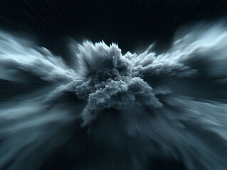 Dramatic Abstract Cloud with Motion Effect on Dark Background - Futuristic Art Design
