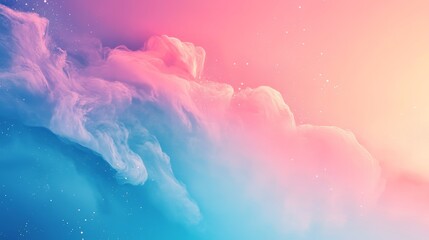 Obraz premium Abstract Dreamlike Pastel Sky with Clouds and Stars