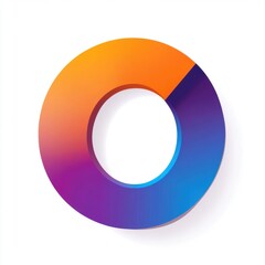 Colorful abstract circular design with gradient shades of orange, purple, and blue.