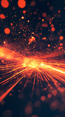 Fototapeta premium Tiny red and yellow sparks cascading downwards