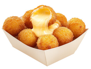 High-Quality PNG melted cheese balls appetizer in cardboard box