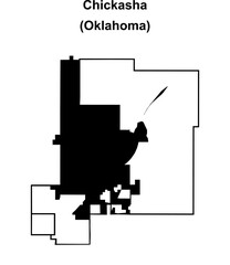 Chickasha (Oklahoma) blank outline map