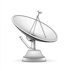 A sleek, modern satellite dish with a polished white surface, showcasing its elegant design and functionality.