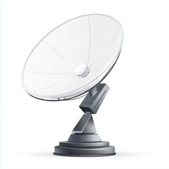 A sleek, modern satellite dish with a gray base, designed for efficient signal reception.