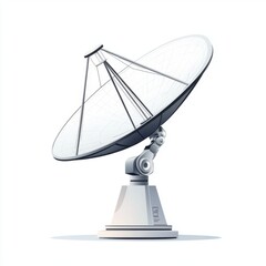 Stylish satellite dish antenna on a white background, capturing signals with precision.