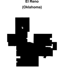 Obraz premium El Reno (Oklahoma) blank outline map
