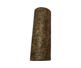 dirty brown tube-shaped water filter