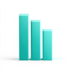 Abstract teal bar graph representing growth and progress.
