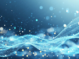 Dark blue and glow particle abstract background