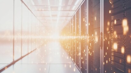 High-Tech Server Room with Soft Focus Effects